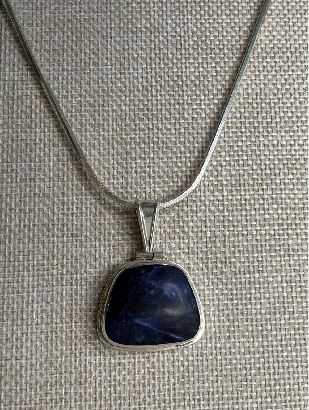 Retired Silpada Sterling Silver Deep Blue Sodalite Vintage Pendant S0742